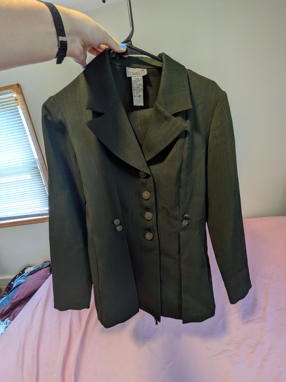 Scarlett Dark Olive Double-Breasted Women's Suit X2 Piece